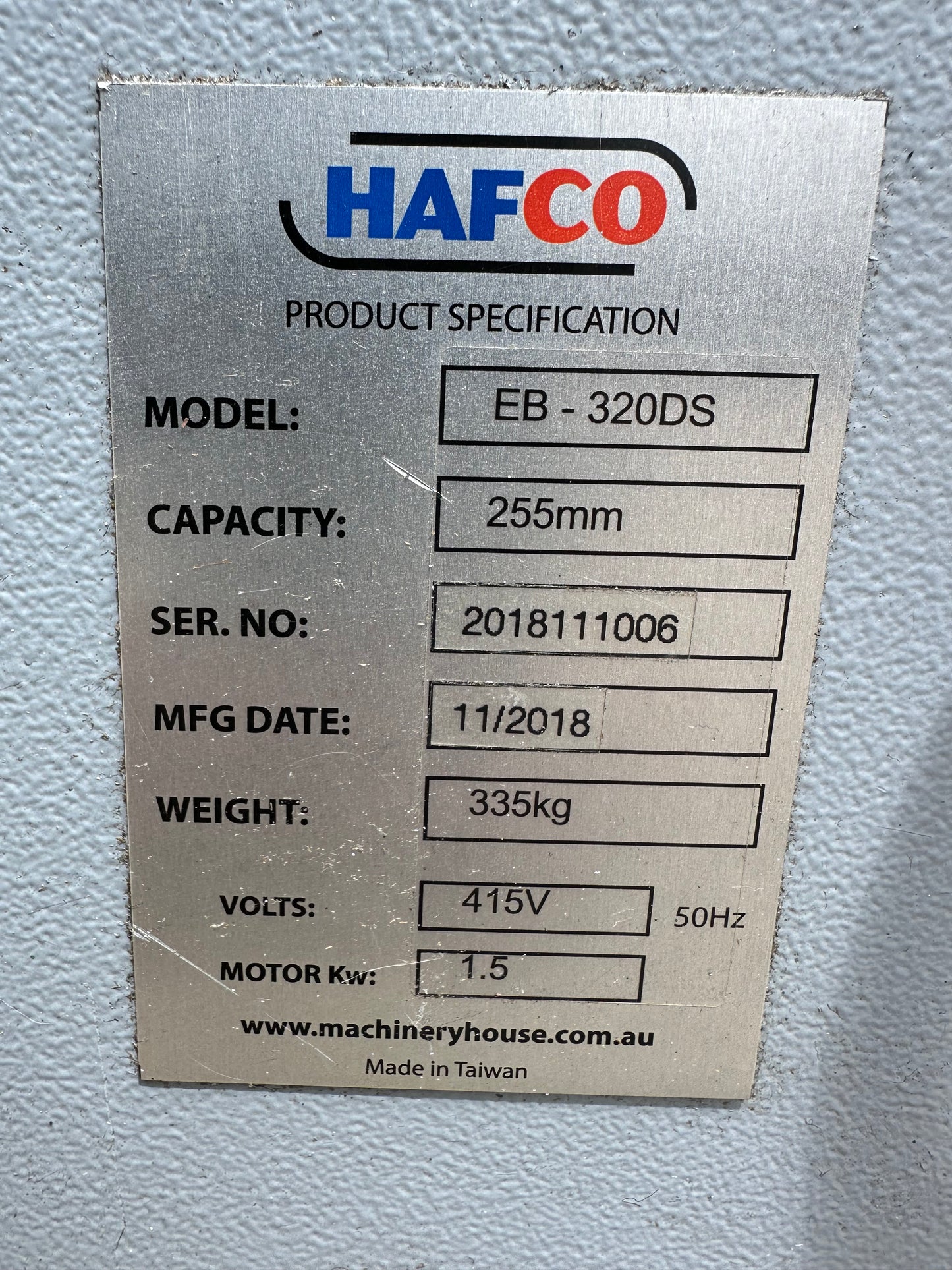 Used HAFCO EB-320DS Swivel Head Bandsaw