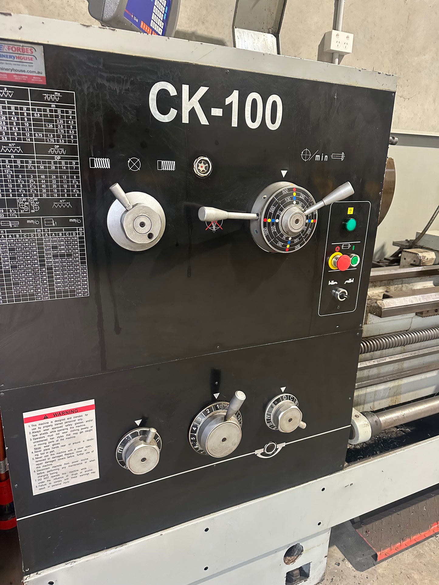 Used HAFCO CK-100 Centre Lathe