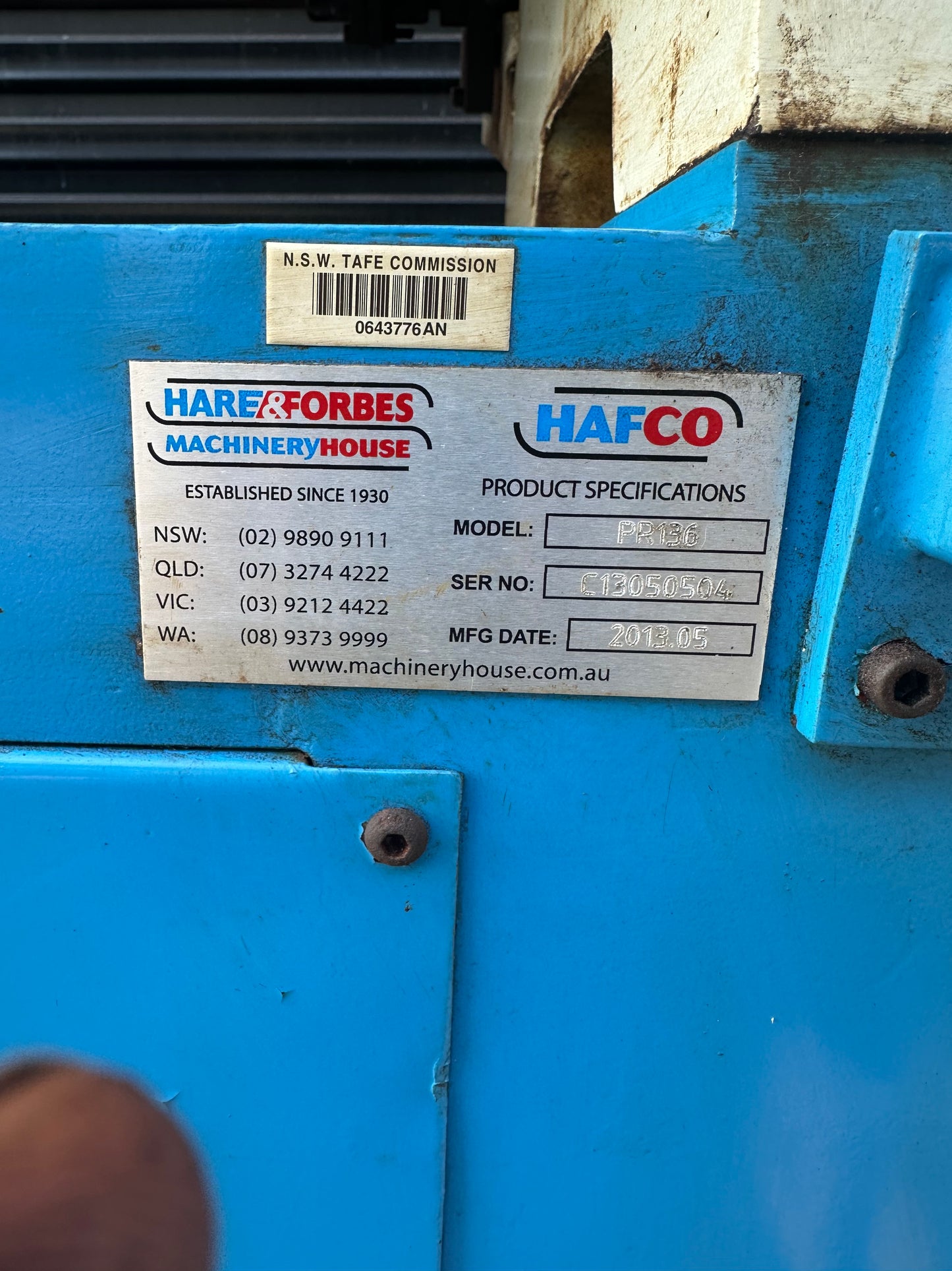 Used HAFCO PR-136 Plate Rollers