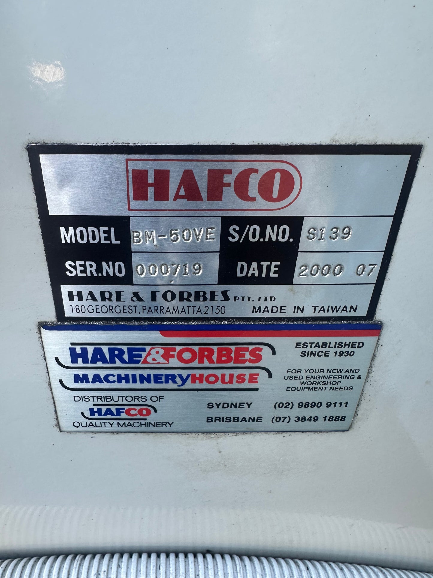 Used HAFCO BM-50VE Turret Milling Machine