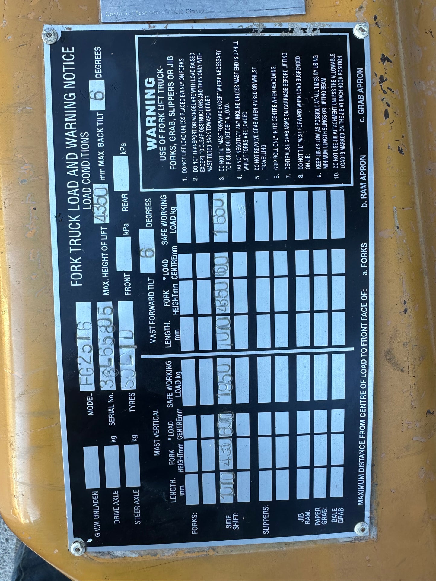 Used 2.5t TCM Petrol Forklift