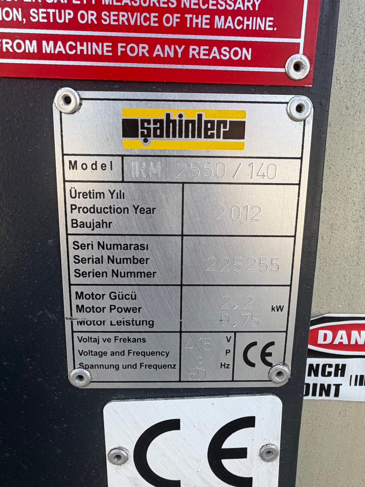 Used Sahinler 2550/140 Plate Curving Rolls
