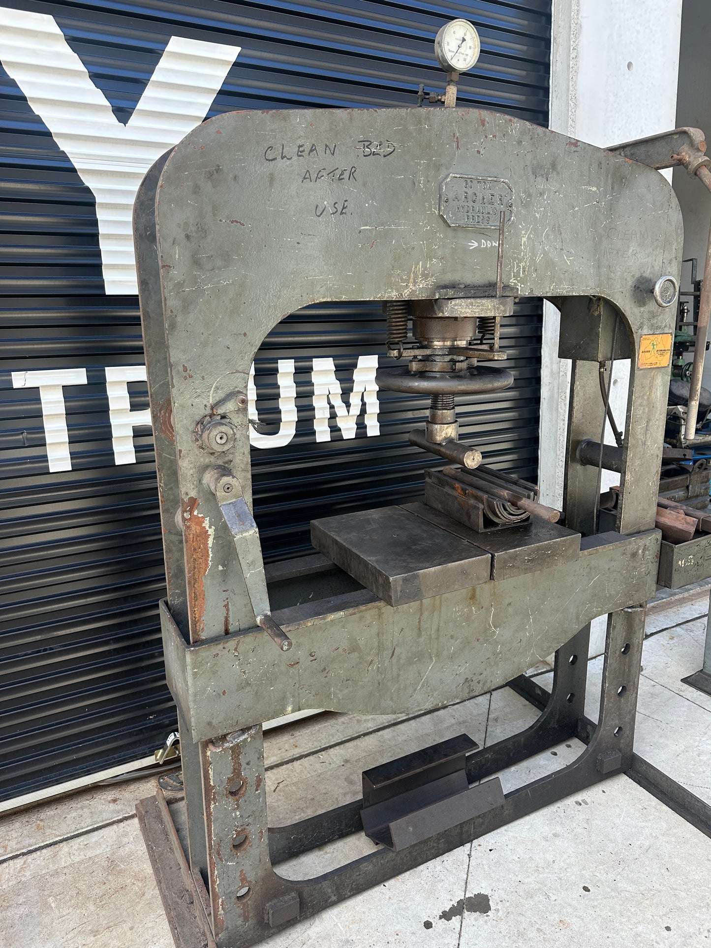 Used 60t Archer Hydraulic Workshop Press