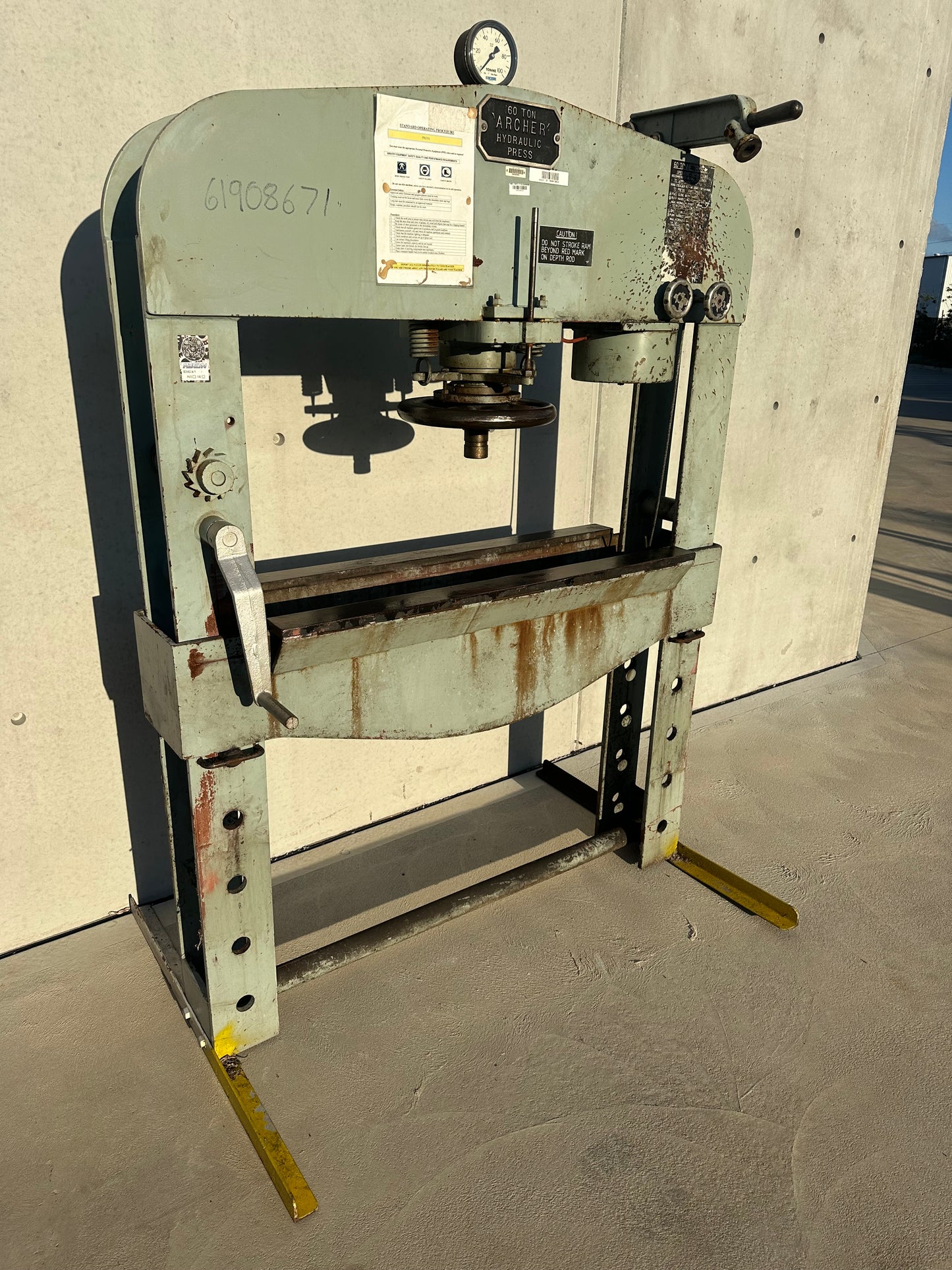 Used 60t Archer Hydraulic Workshop Press #3