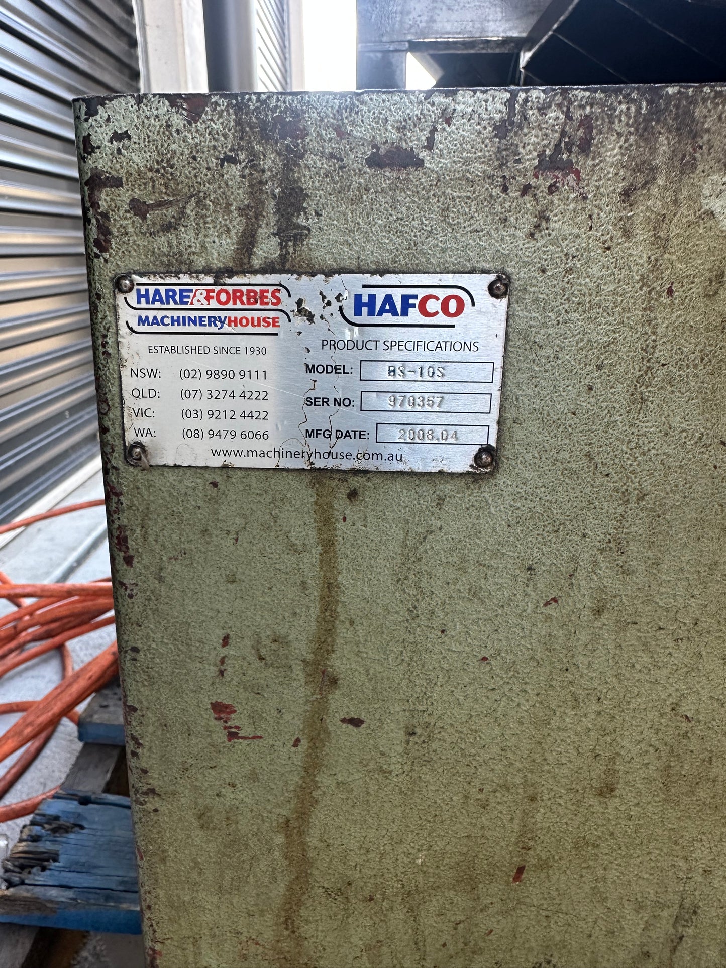 Used HAFCO BS-10s Swivel Head Bandsaw