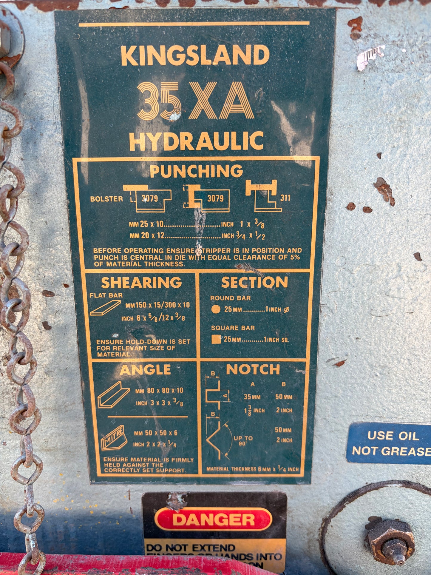 Used Kingsland 35XA Hydraulic Punch and Shear
