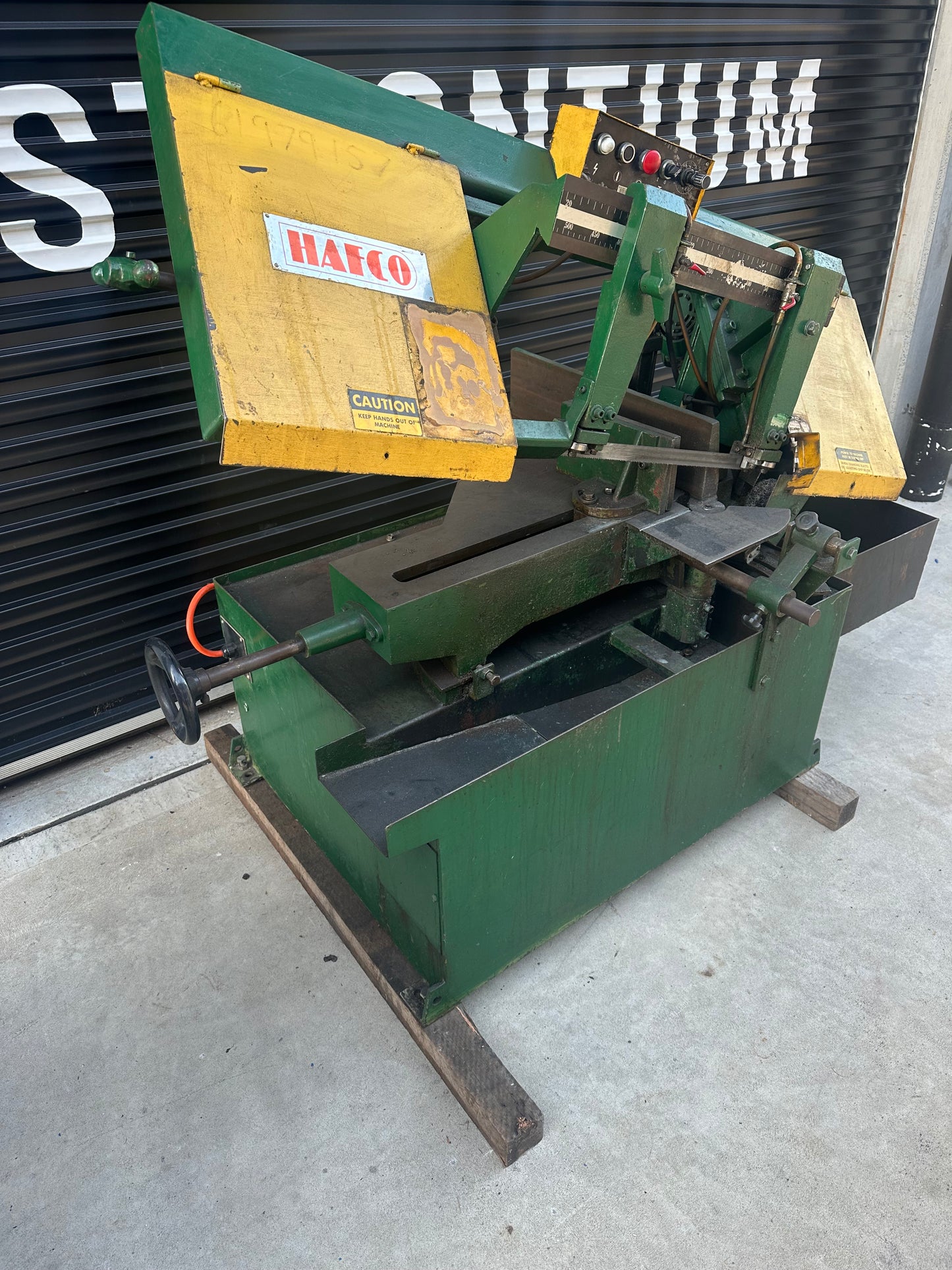 Used HAFCO BS-10s Swivel Head Horizontal Bandsaw