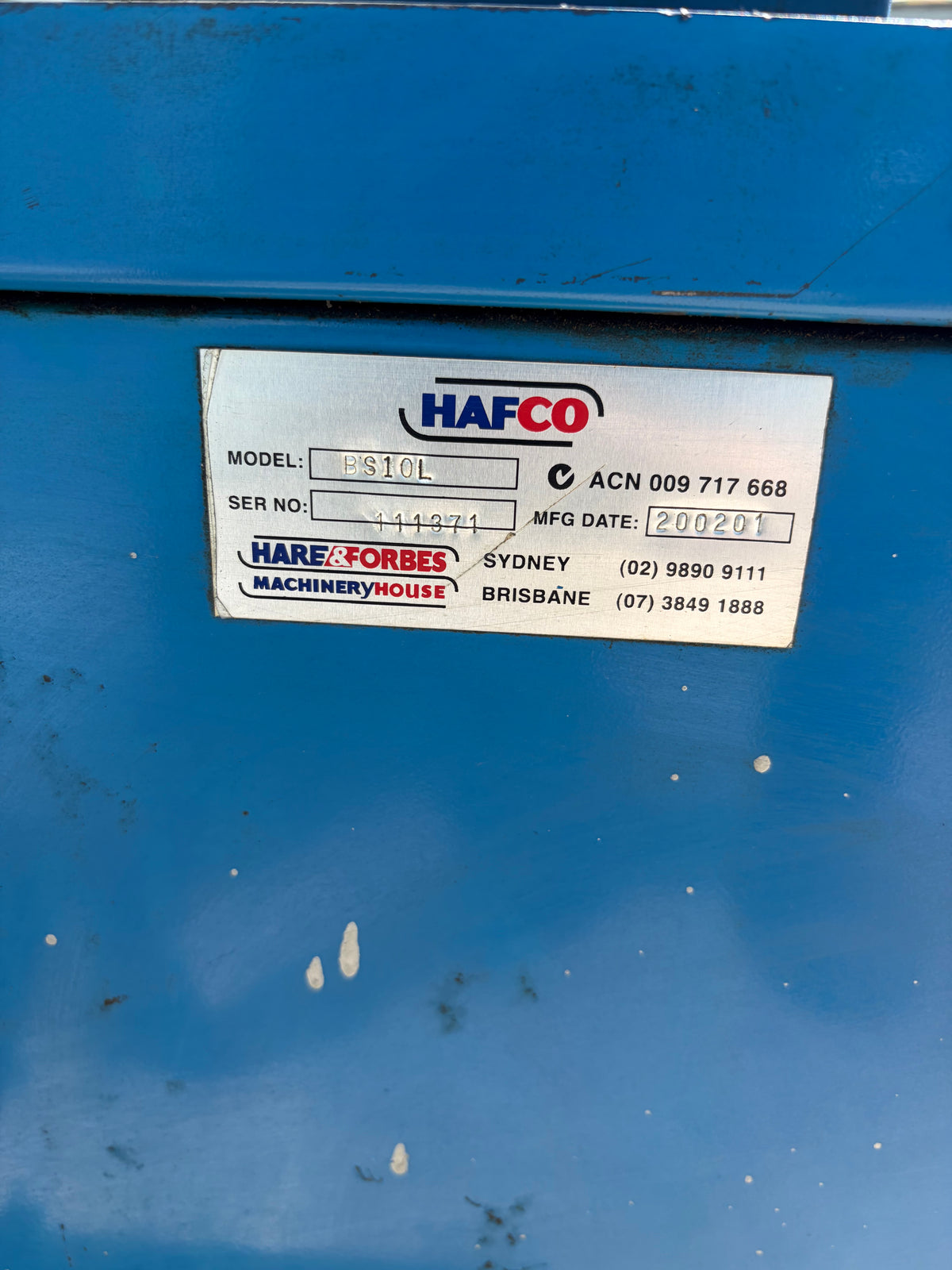 Used HAFCO BS-10L Horizontal Bandsaw